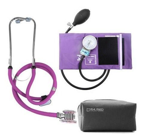 Imagem de Kit Enfermagem Com Aparelho De Pressão Manual + Estetoscópio Duplo + Bolsa P. A. MED
