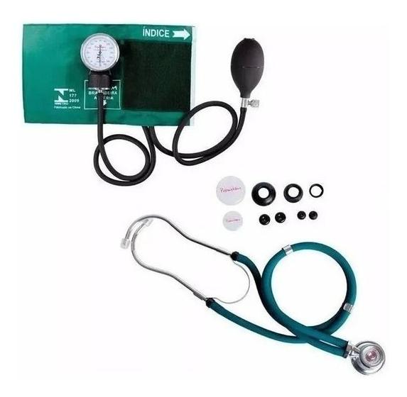 Imagem de Kit Enfermagem Com Esfigmomanômetro + Estetoscopio Duplo Rappaport Premium