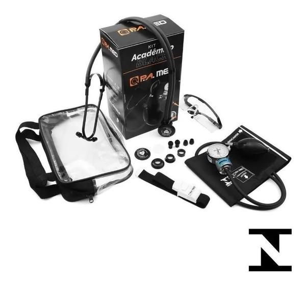 Imagem de Kit Enfermagem Com Esfigmomanometro Estetoscopio Garrote Oculos P. A. MED