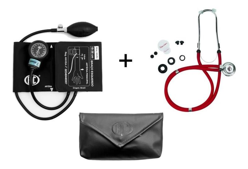 Imagem de Kit Enfermagem Com Esfigmomanômetro NEW INNOVA PLUS + Estetoscopio Duplo Rappaport Premium