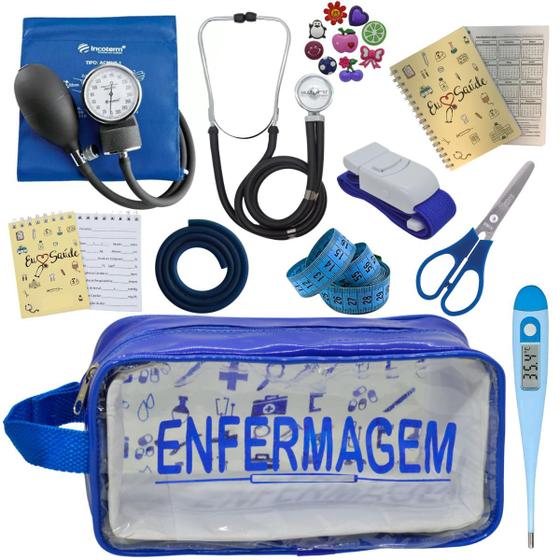 Imagem de Kit Enfermagem Profissional Glicose Estagio Saude Completo