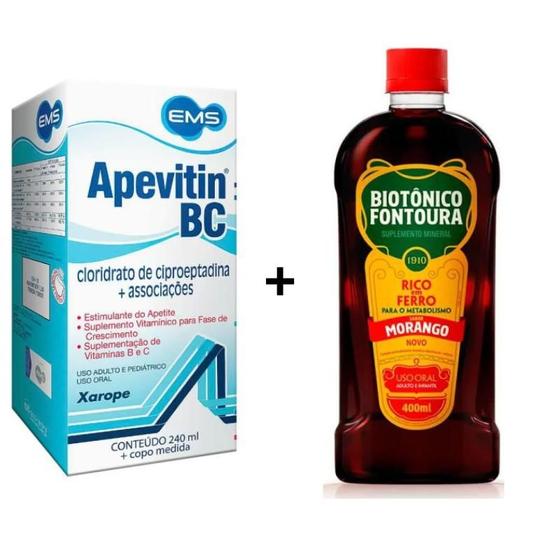 Imagem de Kit engorda biotonico fontoura 400ml + apevitin bc 240ml