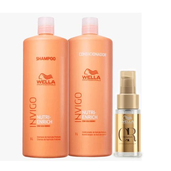 Kit Enrich Shampoo, Cond 1L e Oil Reflections 30ml Menor preço em Kit Enrich Shampoo, Cond 1L e Oil Reflections 30ml
