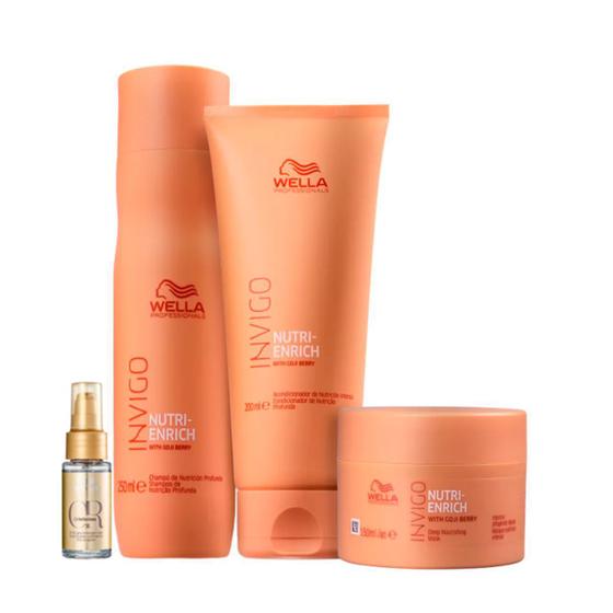 Kit Enrich Shampoo, Cond, Másc e Oil Reflections - Wella Menor preço em Kit Enrich Shampoo, Cond, Másc e Oil Reflections - Wella