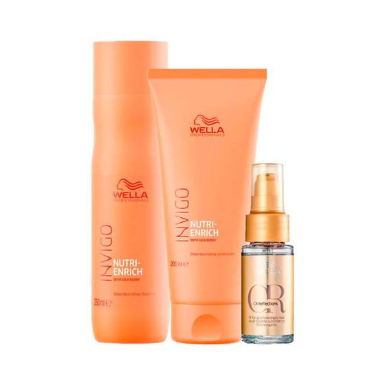 Imagem de Kit Enrich Shampoo, Condicionador e Oil Reflections - Wella
