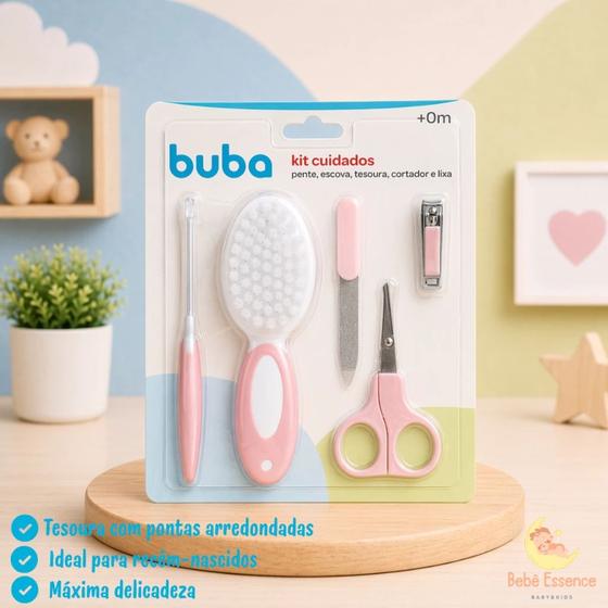 Kit Enxoval Bebê Buba Rosa Completo Higiene e Cuidados Recém Nascido