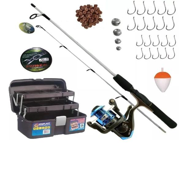 Imagem de Kit Equipamento De Pesca Completo Vara Molinete Maleta Pronto