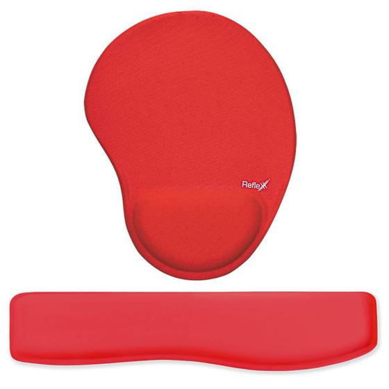 Imagem de Kit Ergonômico Mouse Pad + Apoio de Pulso Teclado Vermelho