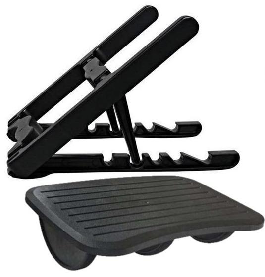 Imagem de KIT Ergonômico-Suporte Notebook + Apoio Ergonômico P/pés - Ajustável