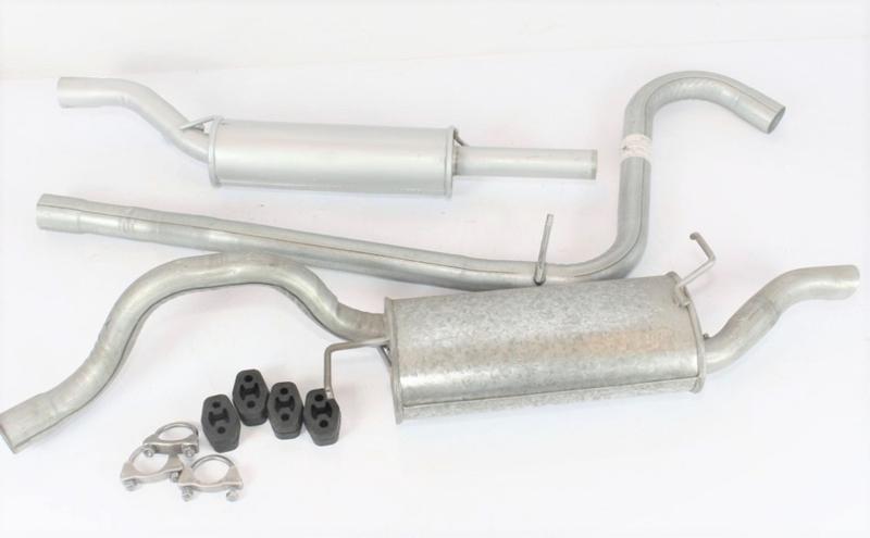 Imagem de Kit Escapamento Abafador Intermediário Tubo Inter, Silencioso Traseiro Gol GV e GVI 1,6 8v Flex 09 +