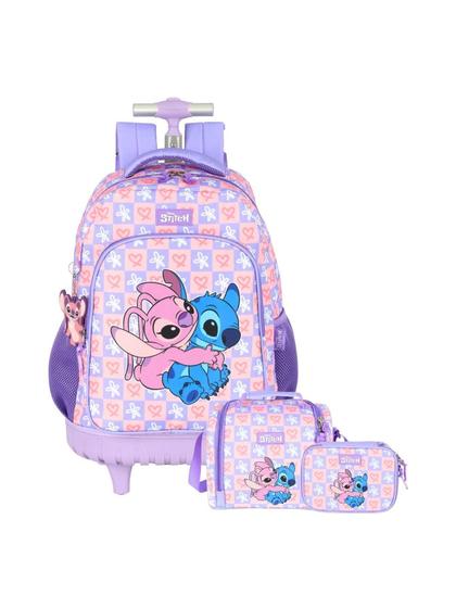 Imagem de Kit Escola Lilo E Stitch Mochila Lancheira Estojo 41 - Lilás