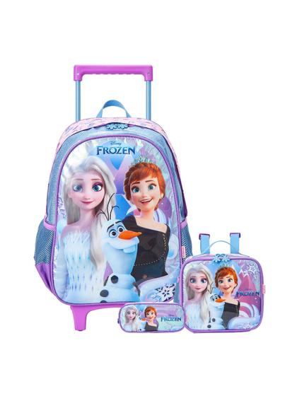 Imagem de Kit Escola Mochila de Rodinha+Lancheira+Estojo Frozen