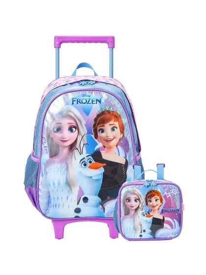 Imagem de Kit Escola Mochila de Rodinha + Lancheira Frozen Original