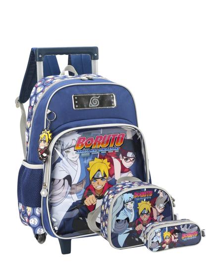 Imagem de Kit Escolar Boruto Mochila de Rodas + Lancheira + Estojo AZ