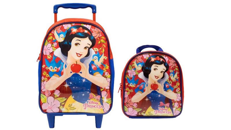 Imagem de Kit Escolar Branca de Neve G Mochila de Rodas + Lancheira