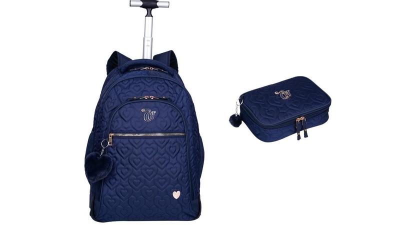 Imagem de Kit Escolar Capricho Love Mochila De Costas E Rodas + Estojo