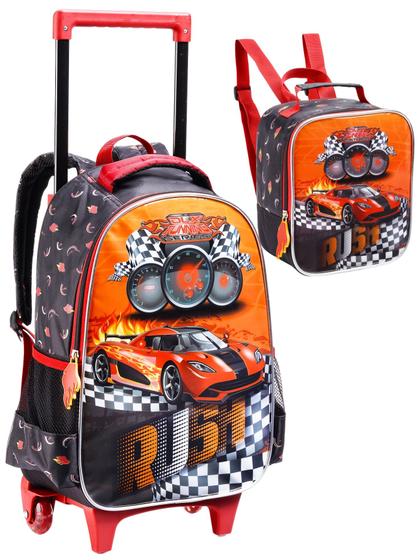 Imagem de Kit Escolar Carro Mochila Rodas Costas + Lancheira 1383