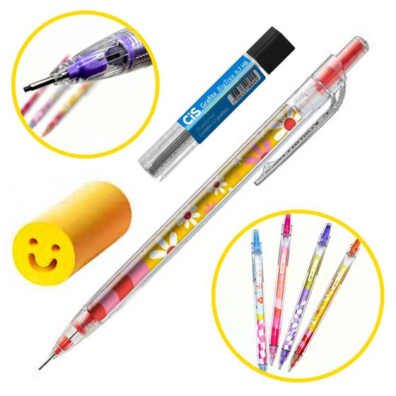 Imagem de Kit Escolar Com 3 Itens Lapiseira 0.7 Borracha Grafite Tris