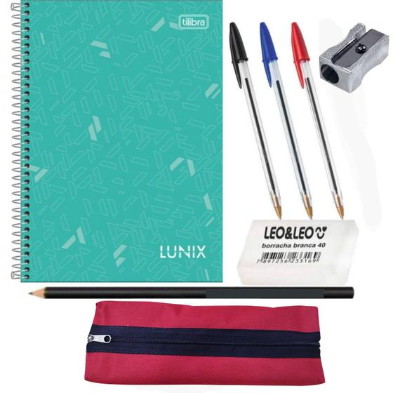 Imagem de Kit Escolar Completo Caderno 10 Matérias E Acessórios