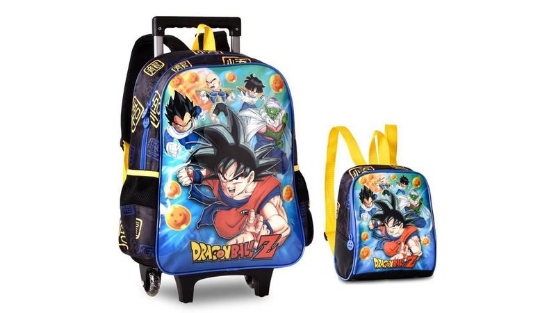 Imagem de Kit Escolar Dragon Ball Mochila Costas E Rodas + Lancheira