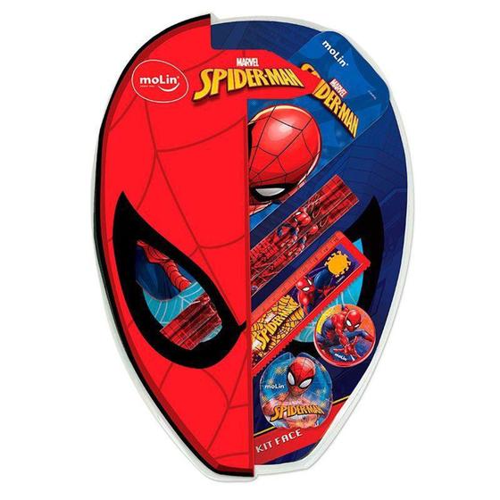 Imagem de Kit escolar face Homem Aranha - com 7 itens - 5179 - Molin