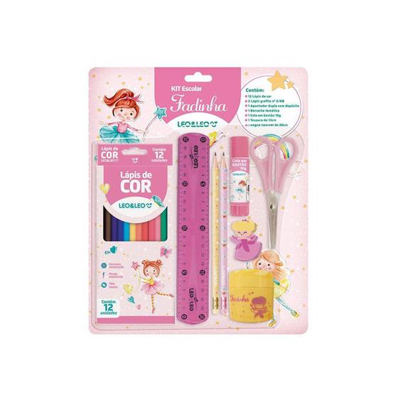 Imagem de Kit escolar fadinha c/ 8pcs leonora