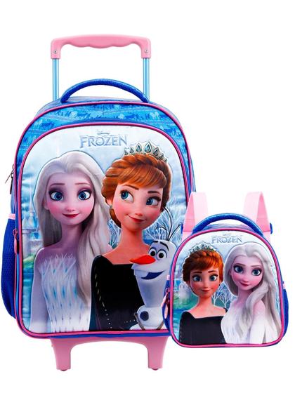 Imagem de Kit Escolar Frozen Mochila De Rodas G + Lancheira Térmica