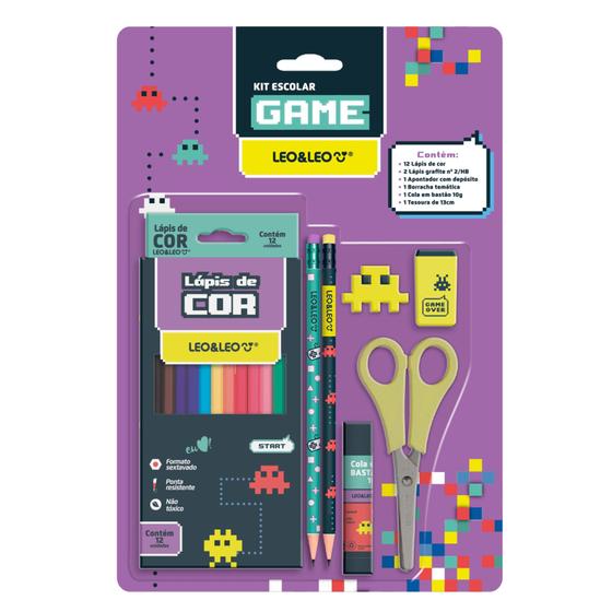 Imagem de Kit Escolar Game Leo & Leo com 6 itens