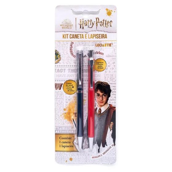 Imagem de Kit Escolar Harry Potter 1 Caneta 1.0mm E 1 Lapiseira 0.7mm