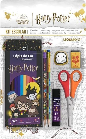 Imagem de Kit Escolar Harry Potter 18pcs Lápis Cola Borracha Apontador