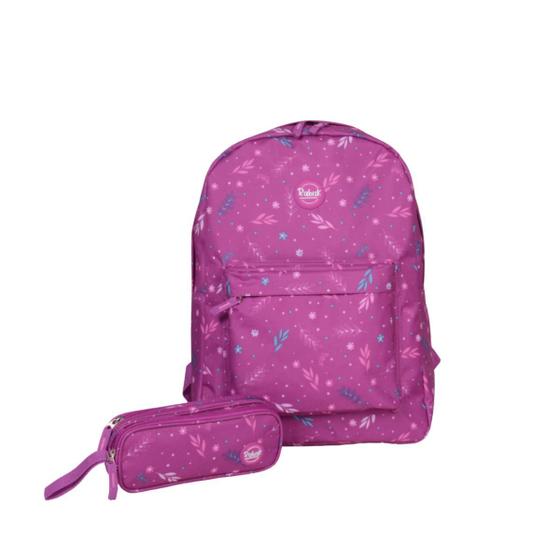 Imagem de Kit Escolar Juvenil Mochila Impermeável RK2331 + Estojo Duplo RK2341 Rabisk Garden