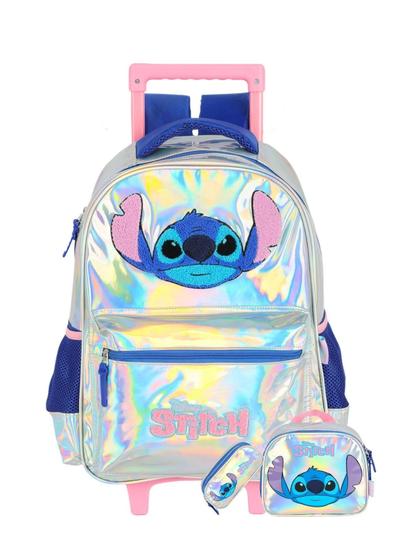 Imagem de Kit Escolar Lilo Stitch Holográfica Mochila+Lancheira+Estojo