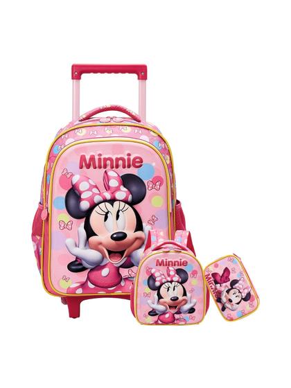 Imagem de Kit Escolar Minnie Mochila de Rodas Grande+Lancheira+Estojo