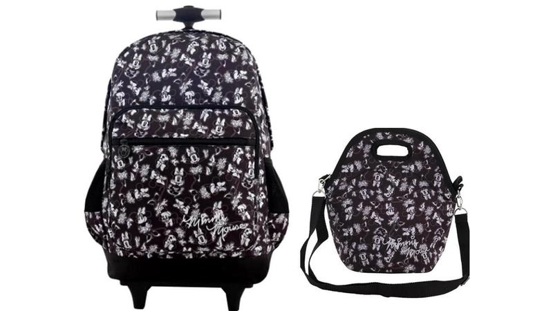 Imagem de Kit Escolar Minnie Mouse Mochila De Rodas + Lancheira