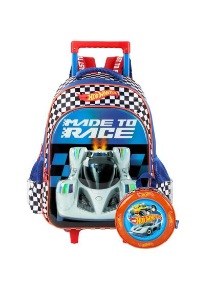 Imagem de Kit Escolar Mochila com Rodas+Lancheira Hot Wheels