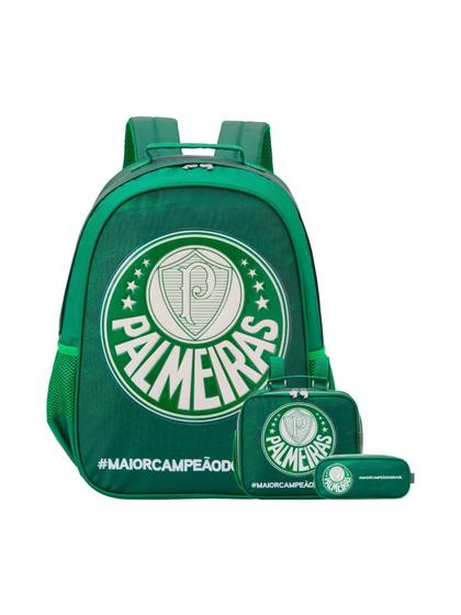 Imagem de Kit Escolar Mochila Costas + Lancheira + Estojo D Palmeiras