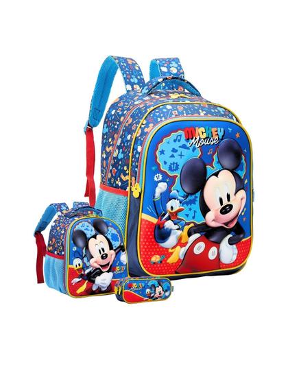 Imagem de Kit Escolar Mochila Costas+Lancheira+Estojo Mickey Mouse