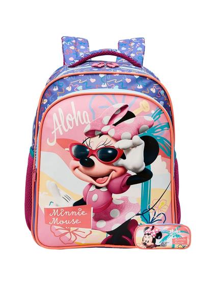Imagem de Kit Escolar Mochila Costas P + Estojo Triplo Minnie Mouse