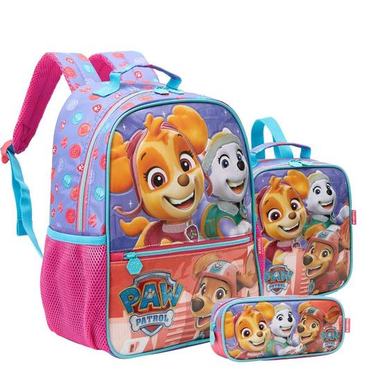 Kit Escolar Mochila Costas Skye Patrulha Canina com Lancheira e Estojo ...