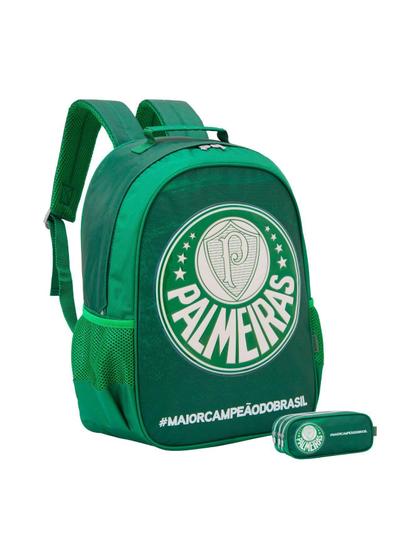 Imagem de Kit Escolar Mochila De Costa +Estojo Triplo Palmeiras Verdão