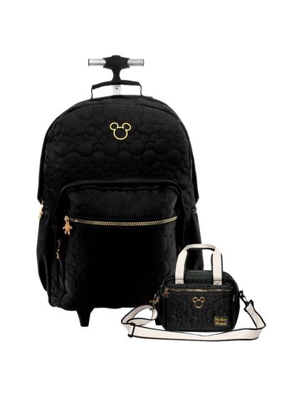 Imagem de Kit Escolar Mochila De Rodas+Lancheira Mickey Teen Preto