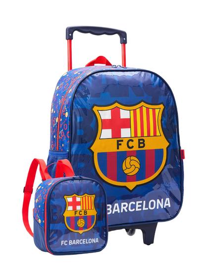 Imagem de Kit Escolar Mochila de Rodas + Lancheira Térmica Time de Futebol