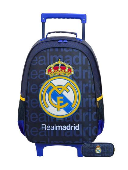 Imagem de Kit Escolar Mochila De Rodinha+Estojo Triplo Real Madrid