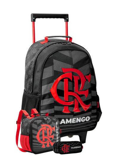 Imagem de Kit Escolar Mochila De Rodinha+Lancheira+Estojo Flamengo 