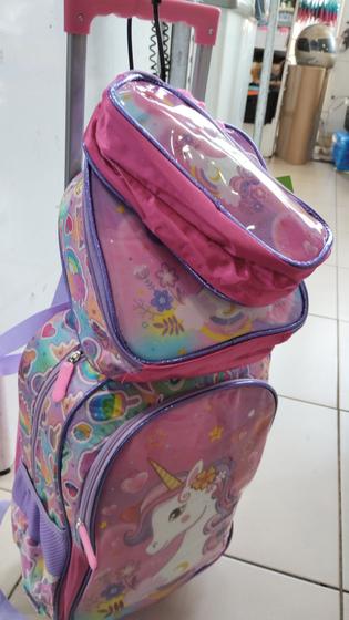 Imagem de Kit escolar, mochila, estojo.+ Lancheira