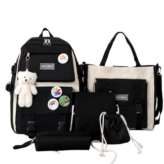 Kit Escolar Mochila Feminina Bolsa Estojo Juvenil infantil Creche Escolinha Casual Colorido Original Resistente Menor preço em Kit Escolar Mochila Feminina Bolsa Estojo Juvenil infantil Creche Escolinha Casual Colorido Original Resistente