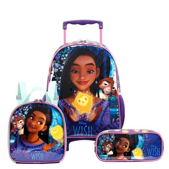 Imagem de Kit Escolar Mochila, Lancheira e Estojo Filme Wish Disney