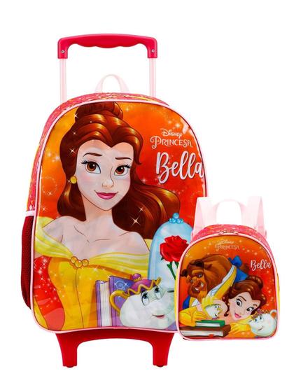 Imagem de Kit Escolar Princesas Disney Bela Fera - Mochila + Lancheira Térmica