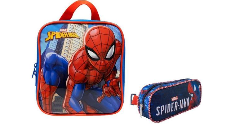 Imagem de Kit Escolar Spider Man Homem Aranha Lancheira + Estojo