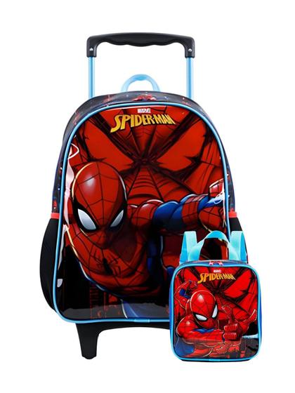 Imagem de Kit Escolar Spider Man M Mochila De Rodas + Lancheira